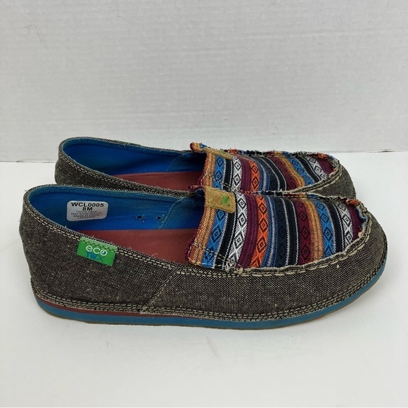 Twisted X EcoTWX Woven Multicolor Aztec Print Slip On Loafers Lightweight Sz 8 - Picture 2 of 15
